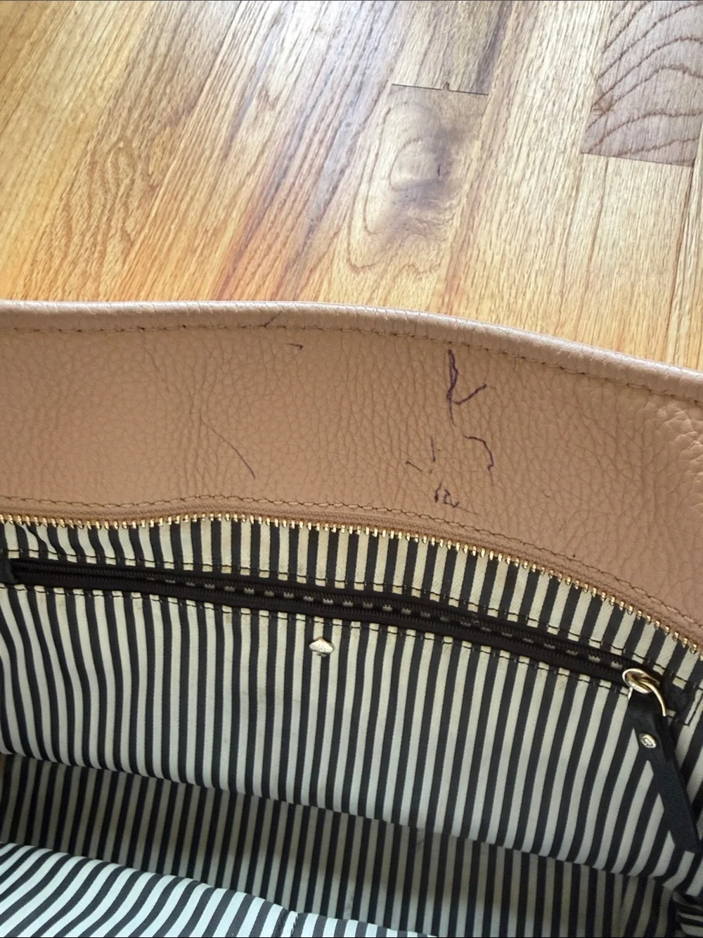kate spade Two-Tone Pebbled Leather Tote in Black & Blush purse